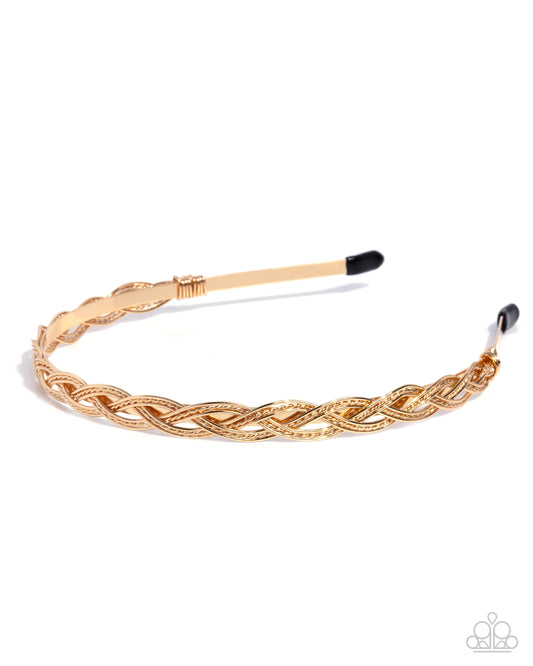 Braided Boarding School - Gold Headband - Hair