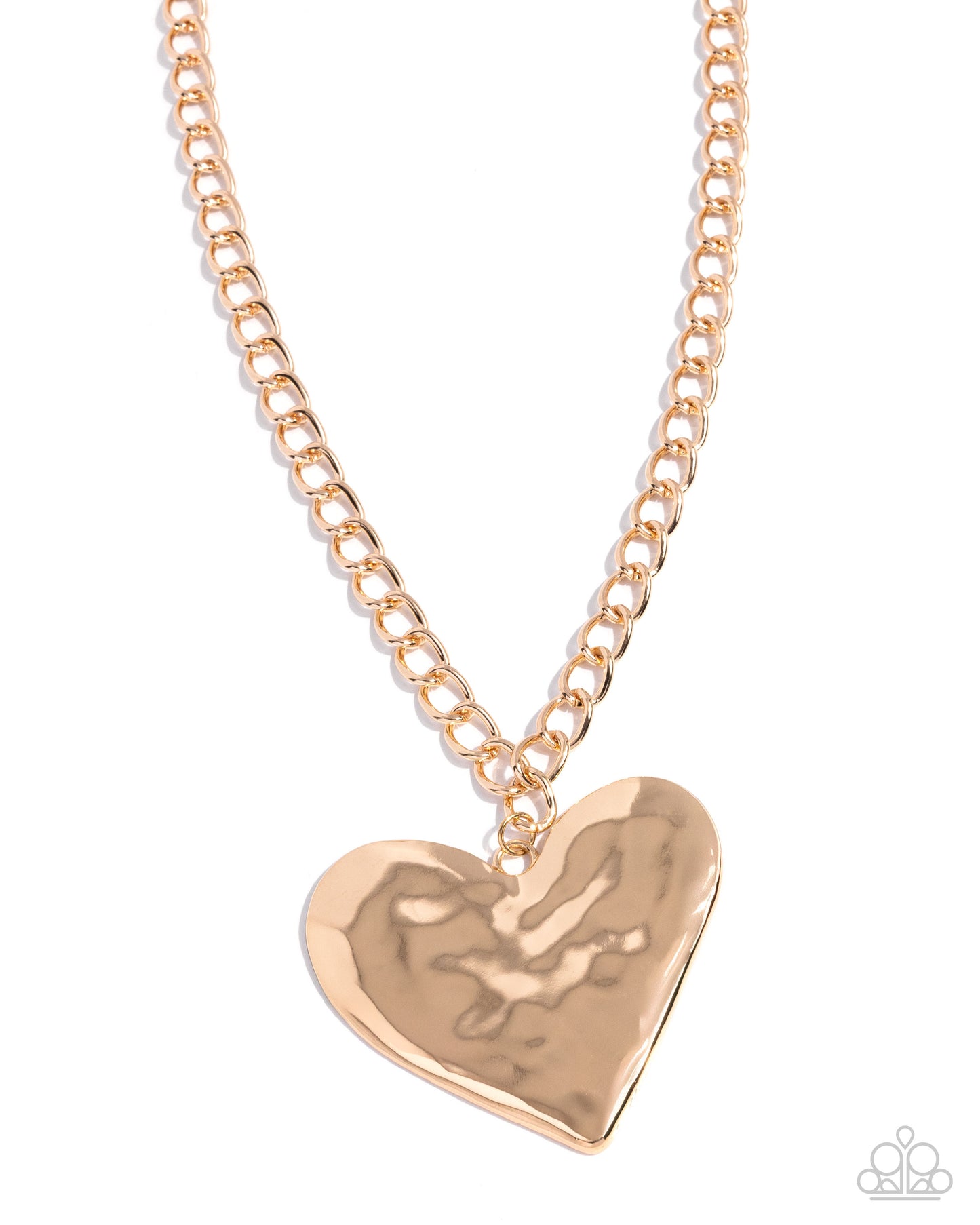 Hammered Heartthrob - Gold Heart Necklace