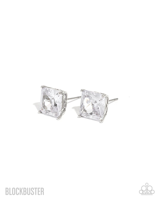 GLOW Time - White Cubic Zirconia Earrings