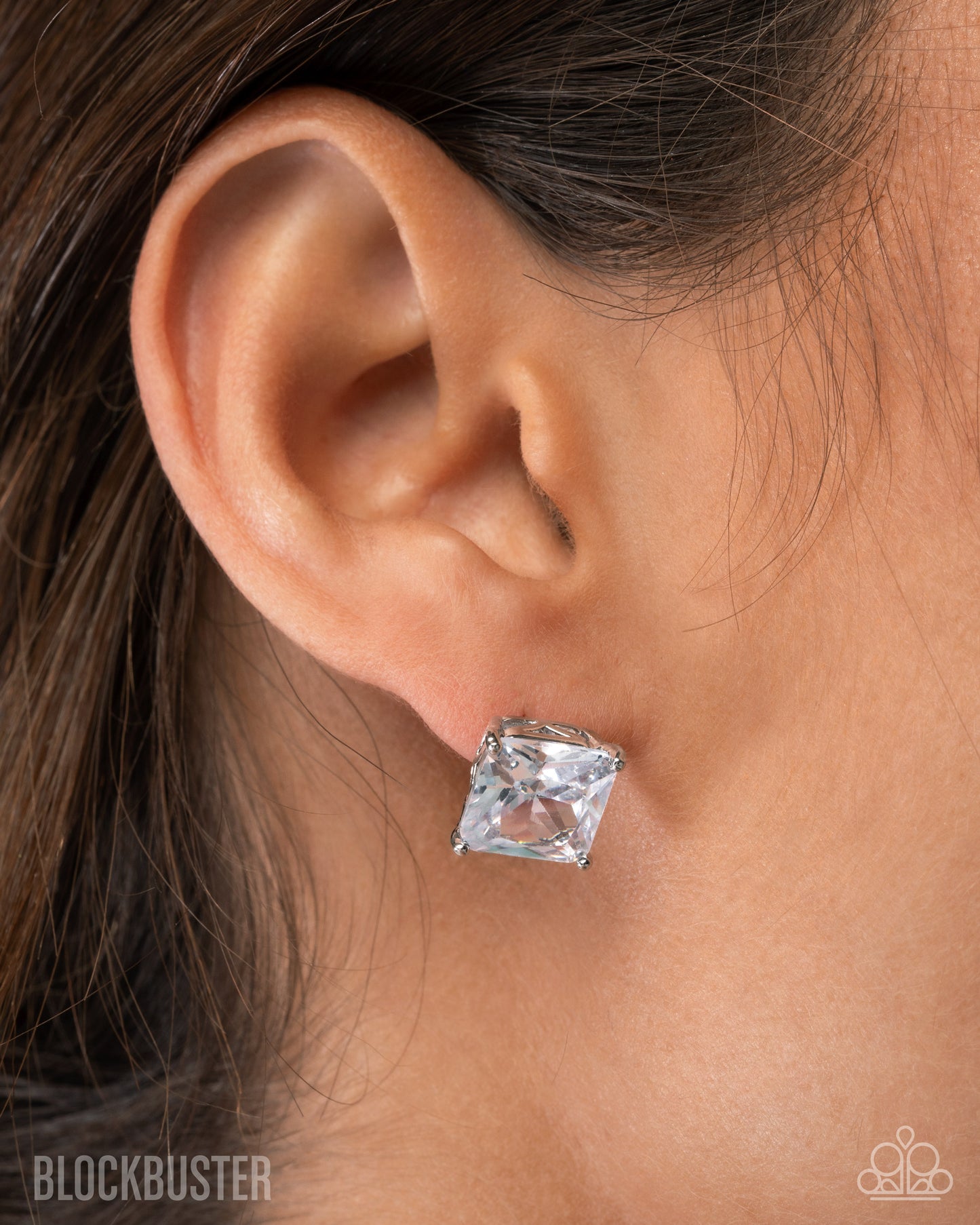 GLOW Time - White Cubic Zirconia Earrings