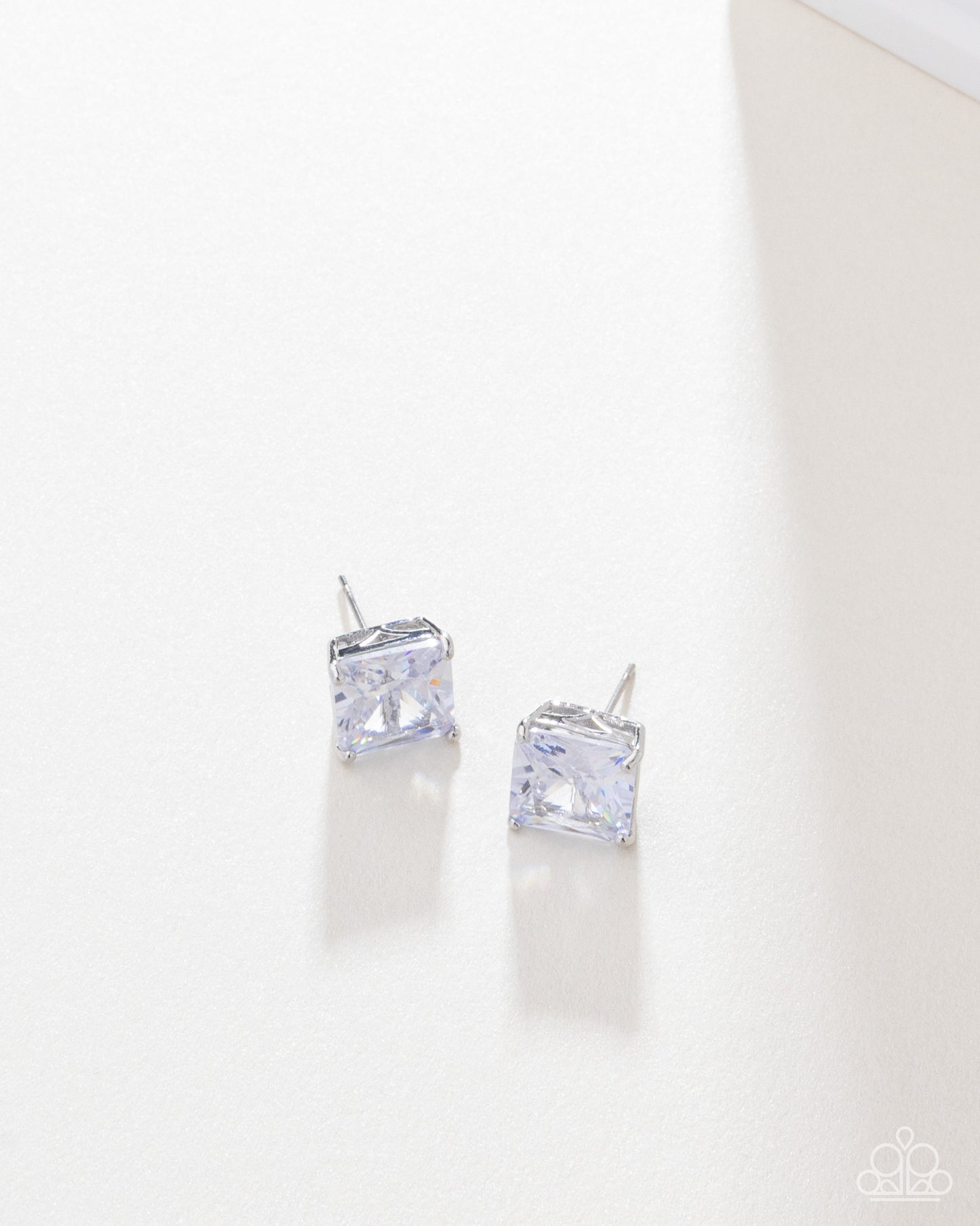 GLOW Time - White Cubic Zirconia Earrings