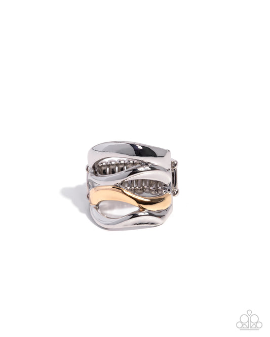 Wavy Wardrobe - Silver and Gold Ring