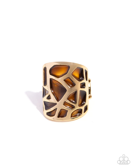 Kintsugi Moment - Gold w/Brown Ring