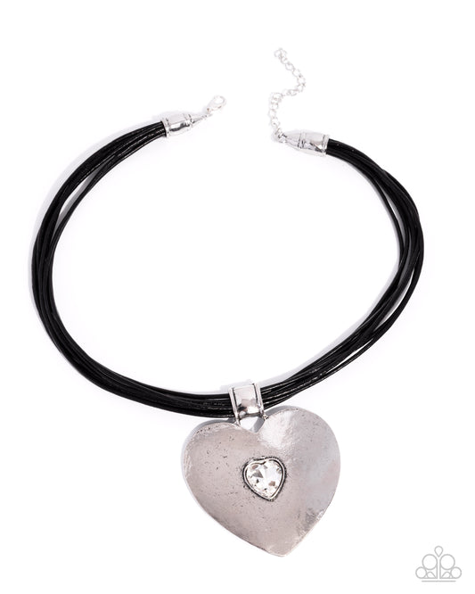 Galentines Day - Black Heart Necklace