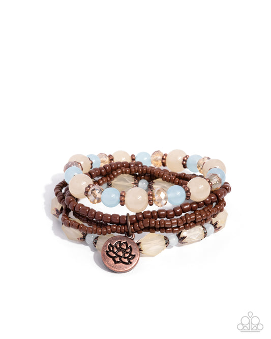 Lotus Moment - Brown Multi Bracelet