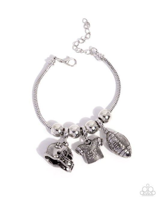 Part of the Team - Silver Bracelet - Football Charms