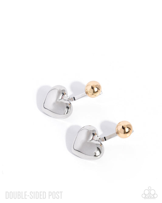 Flirty Finale - Silver & Gold Earrings