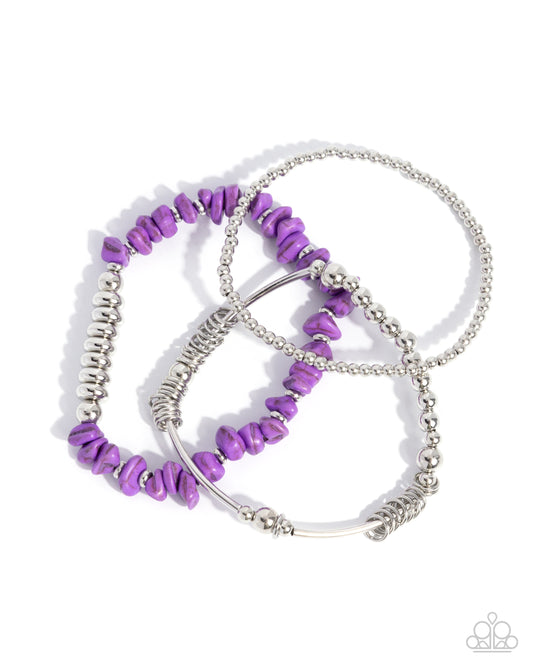 Casually Chiseled - Silver w/Purple Bracelet