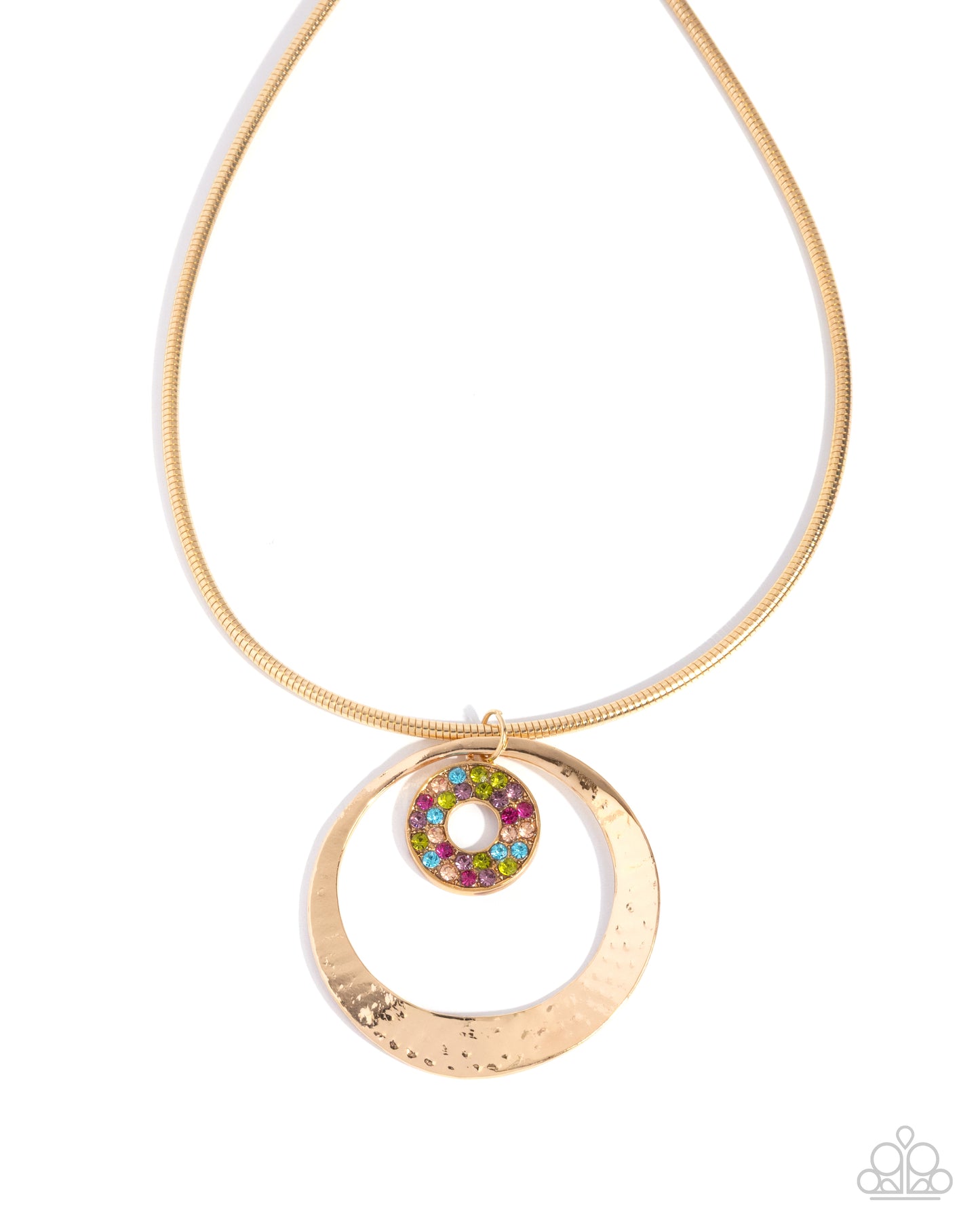 Waltzing Wayfare - Gold w/Multi  Necklace