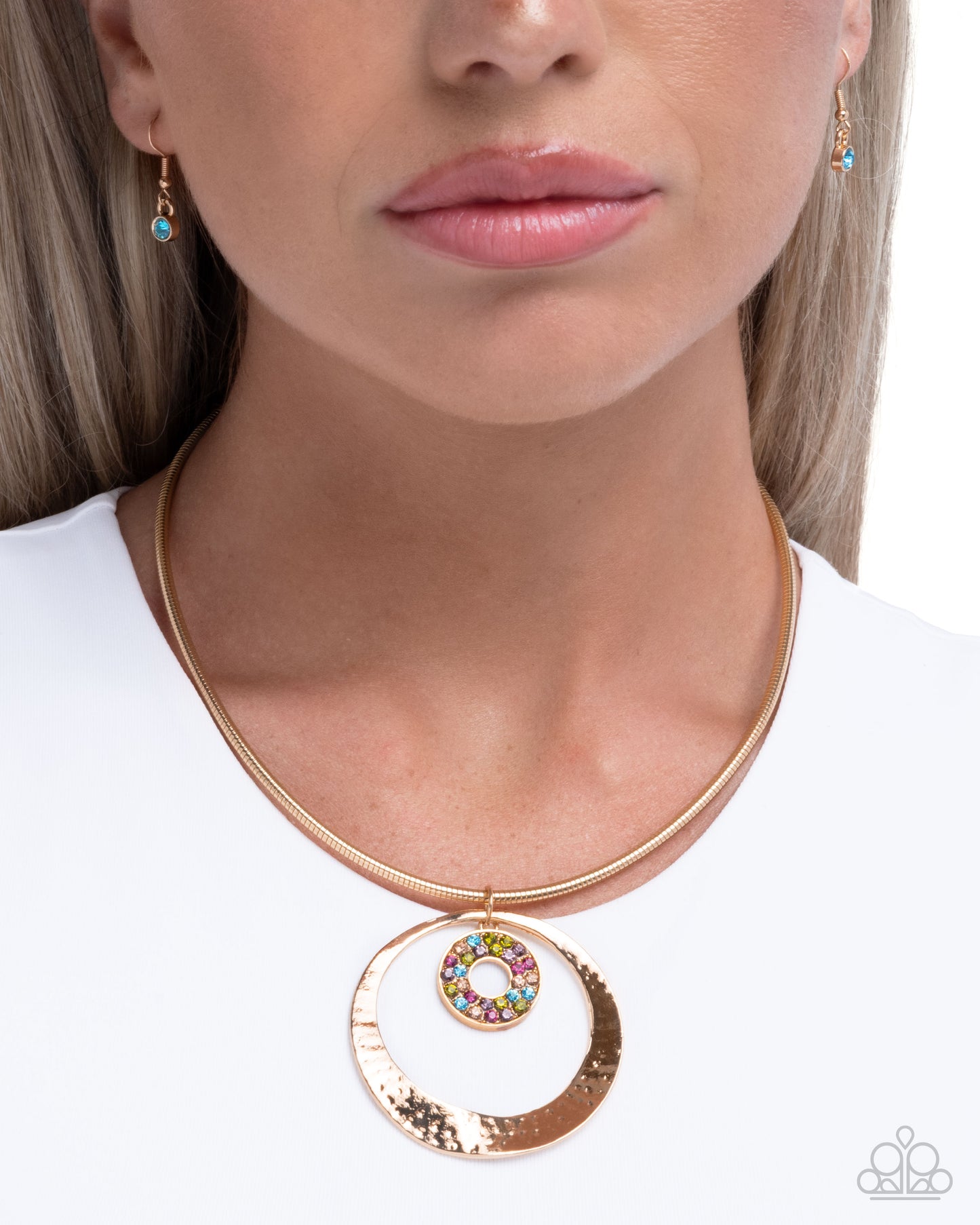 Waltzing Wayfare - Gold w/Multi  Necklace