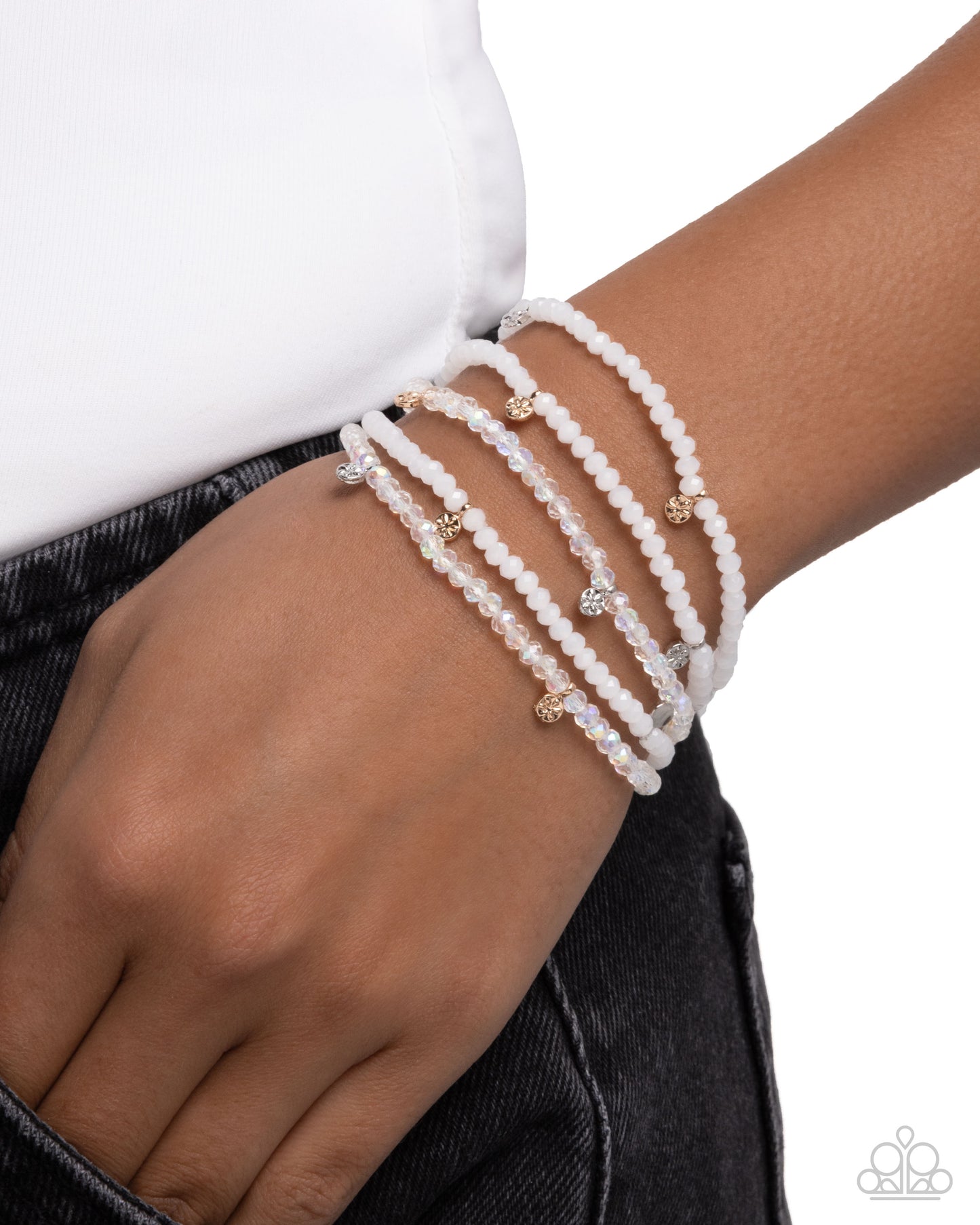 Scattered Sparkle Bracelet - White