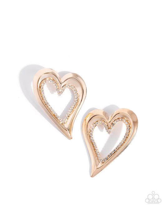 Cupid Chic - Gold Heart Earrings