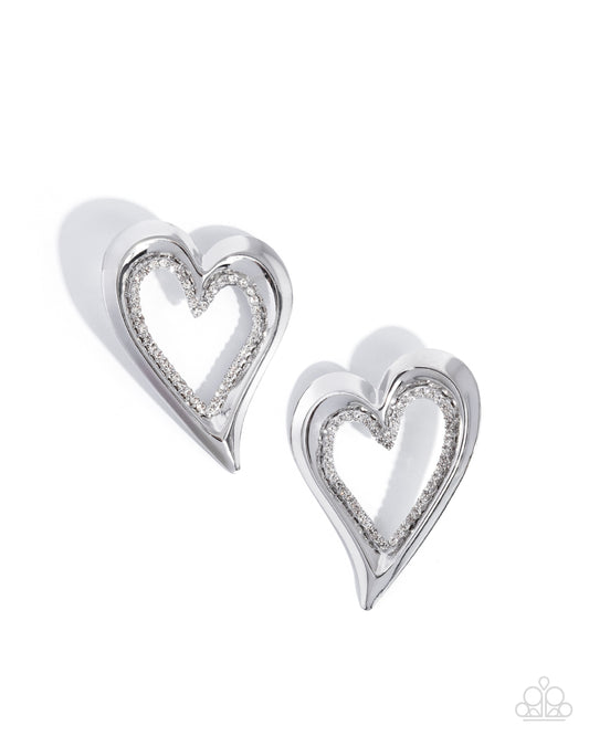 Cupid Chic - Silver Heart Earrings