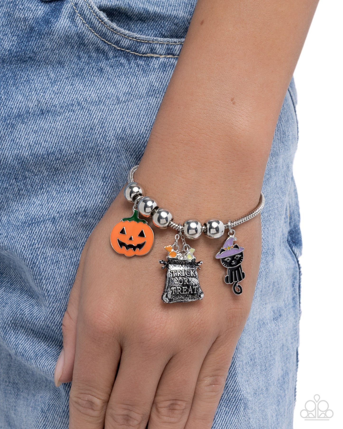 Haunted Halloween - Silver w/Multi  Bracelet