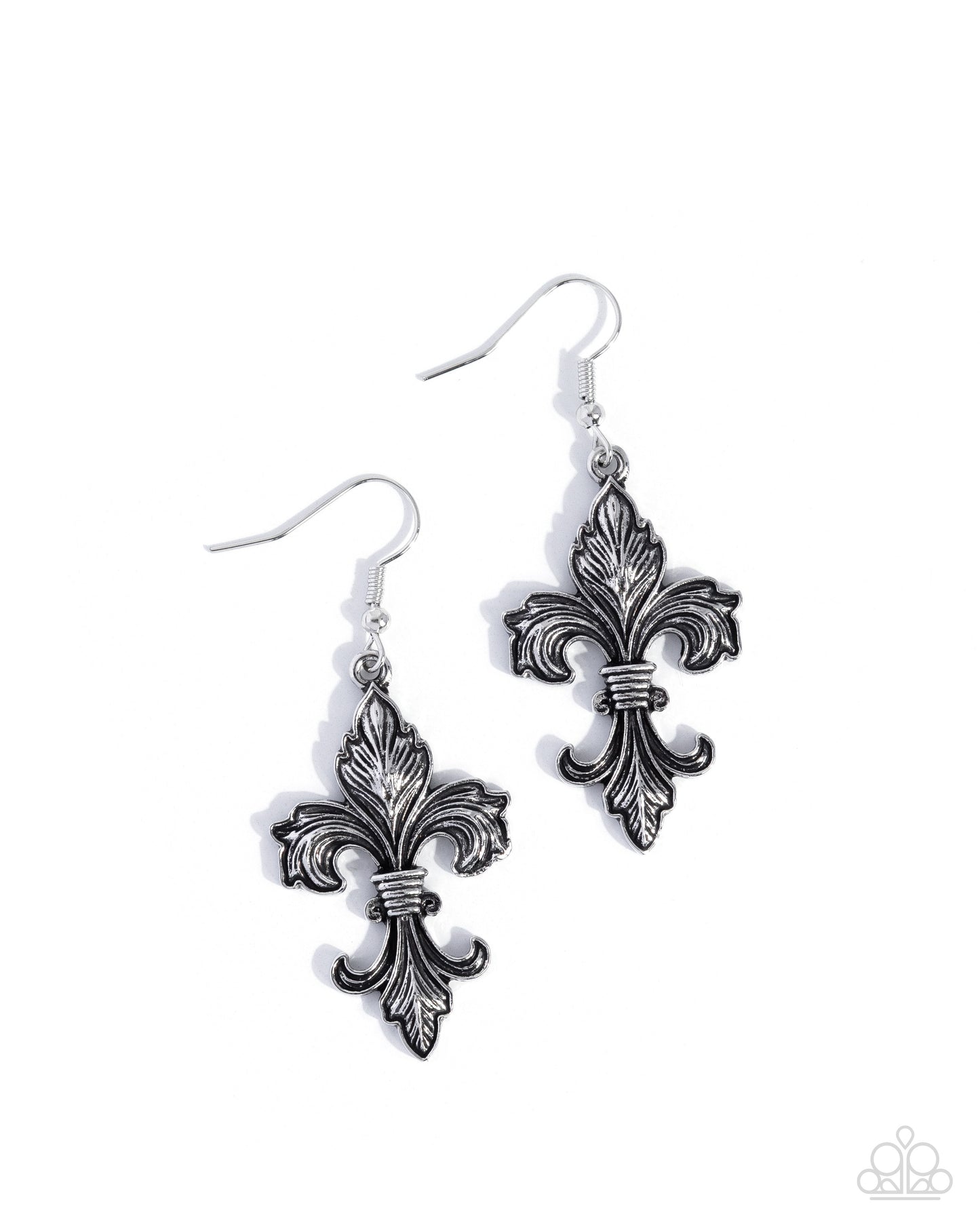 Fancy Fleur-De-Lis - Silver Earrings