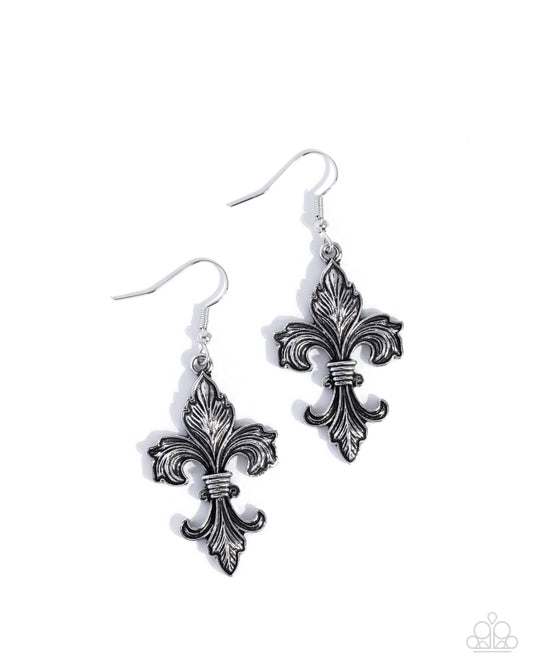 Fancy Fleur-De-Lis - Silver Earrings