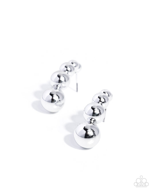 Graduated Grunge - Silver Earrings