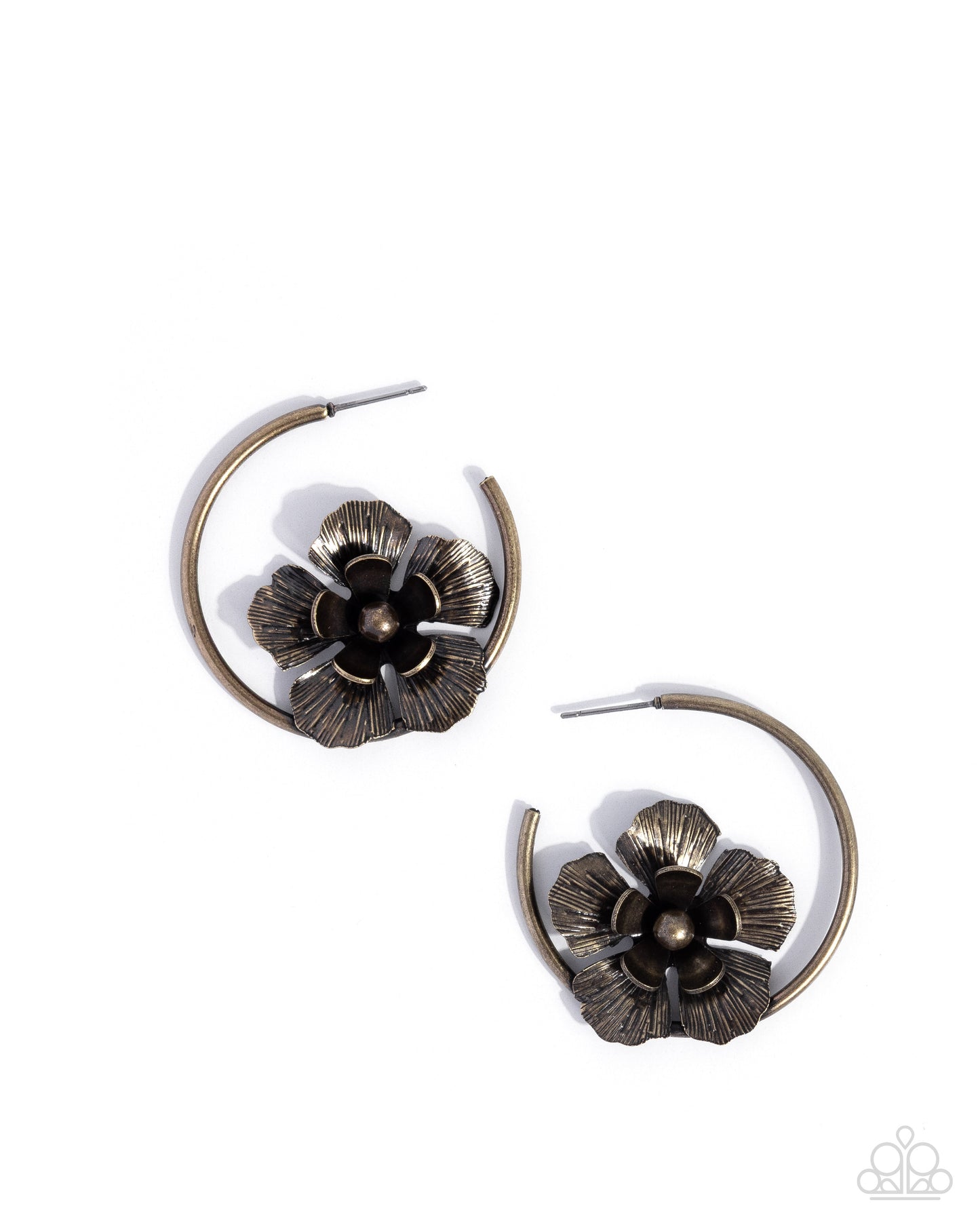 Blossoming Balance - Brass Flower Earrings