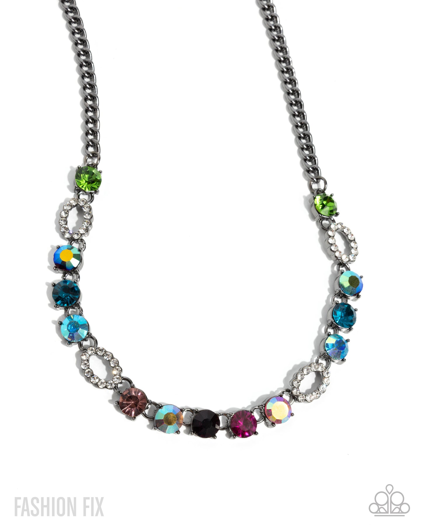 Loud Luxe - Gunmetal w/Multi Necklace