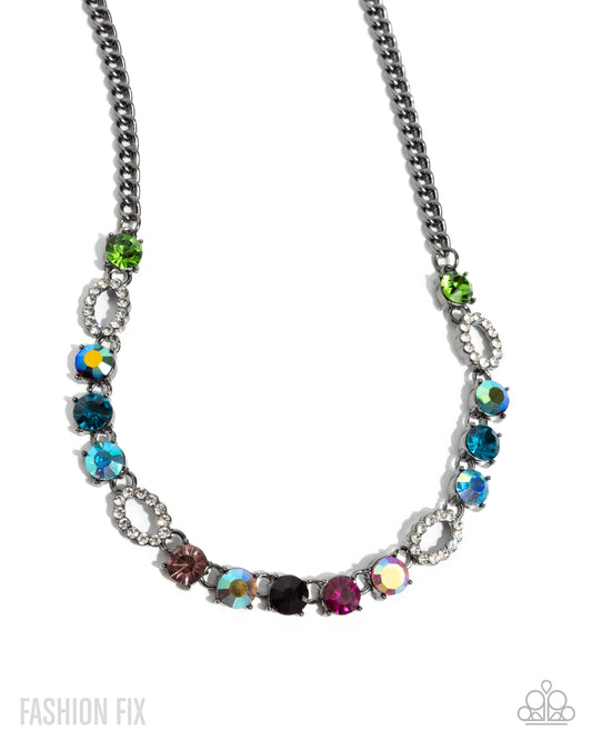 Loud Luxe - Gunmetal w/Multi Necklace