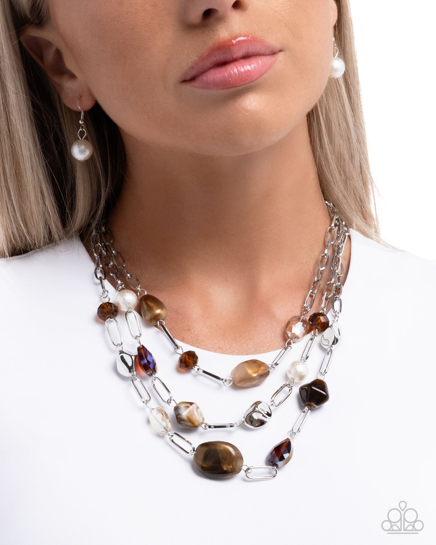 Tangible Tiers Necklace - Brown