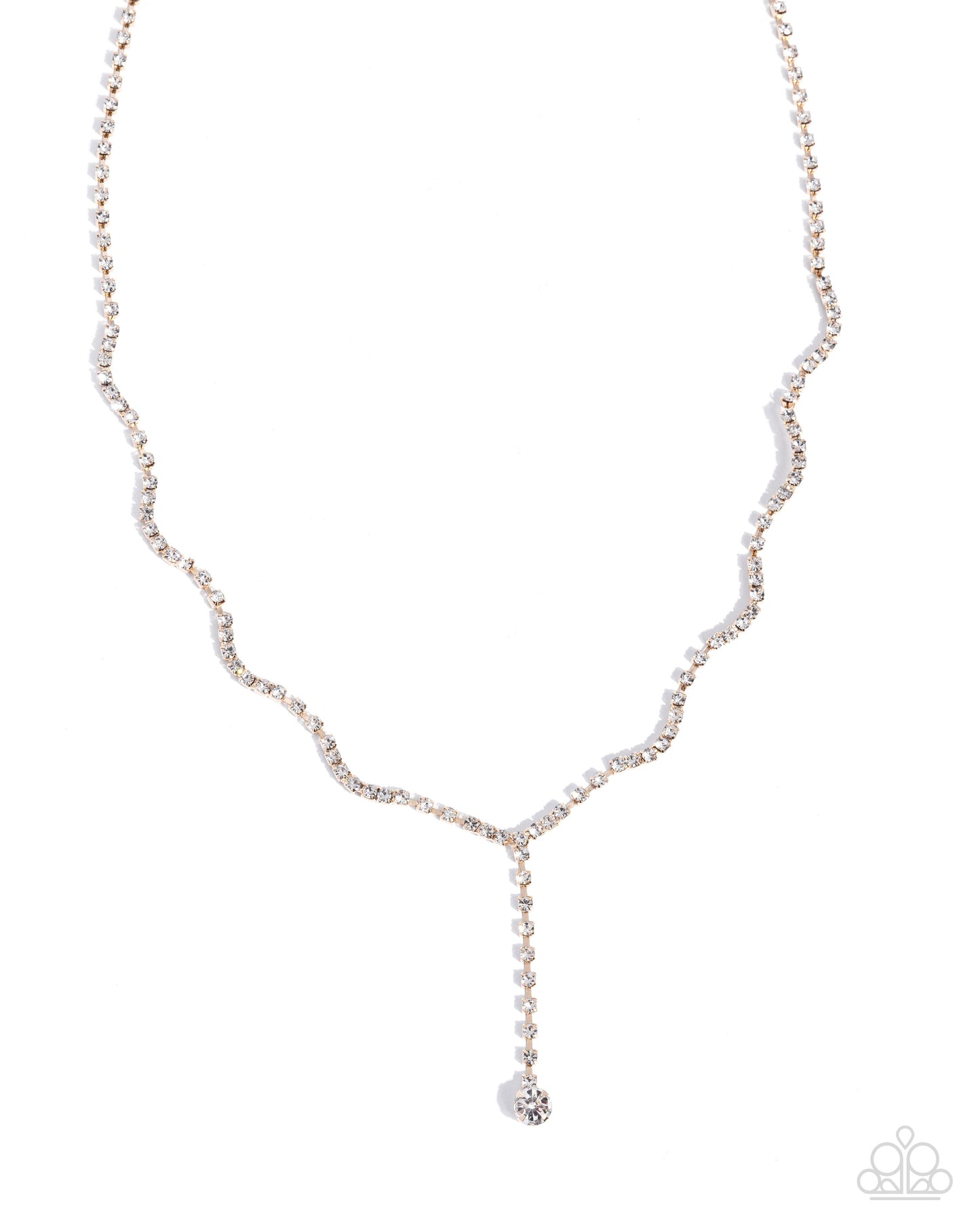 Debonair Dance - Gold w/rhinestones Necklace
