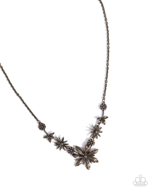 Whimsical Wiz - Brass Flower Necklace