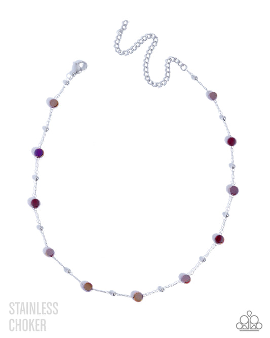 Defaced Decadence Necklace  - Red