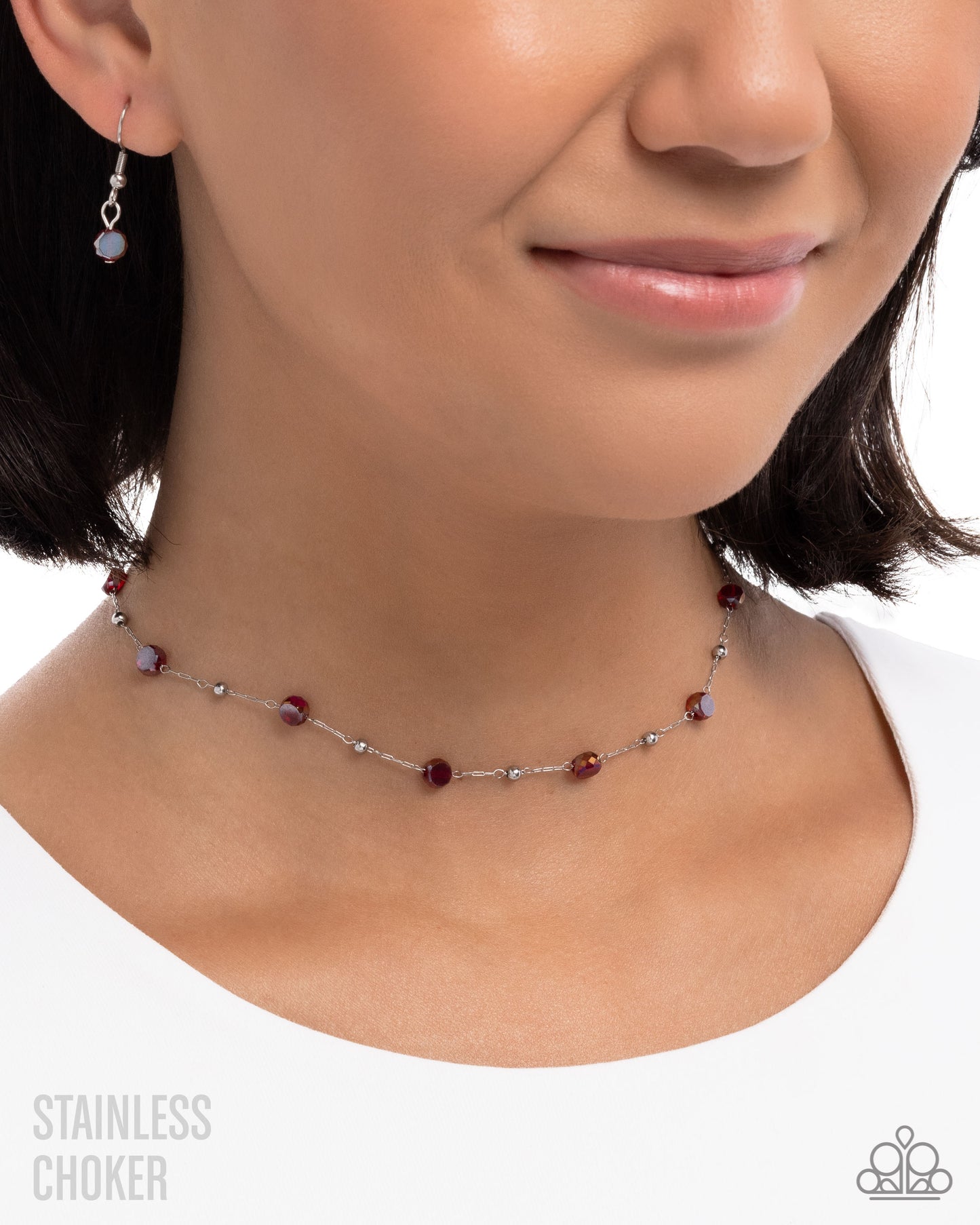 Defaced Decadence Necklace  - Red