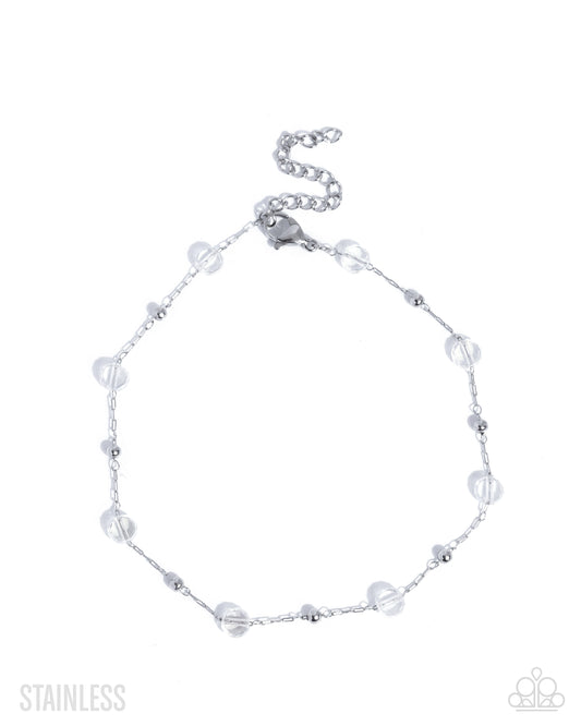 Defaced Dedication - White Anklet