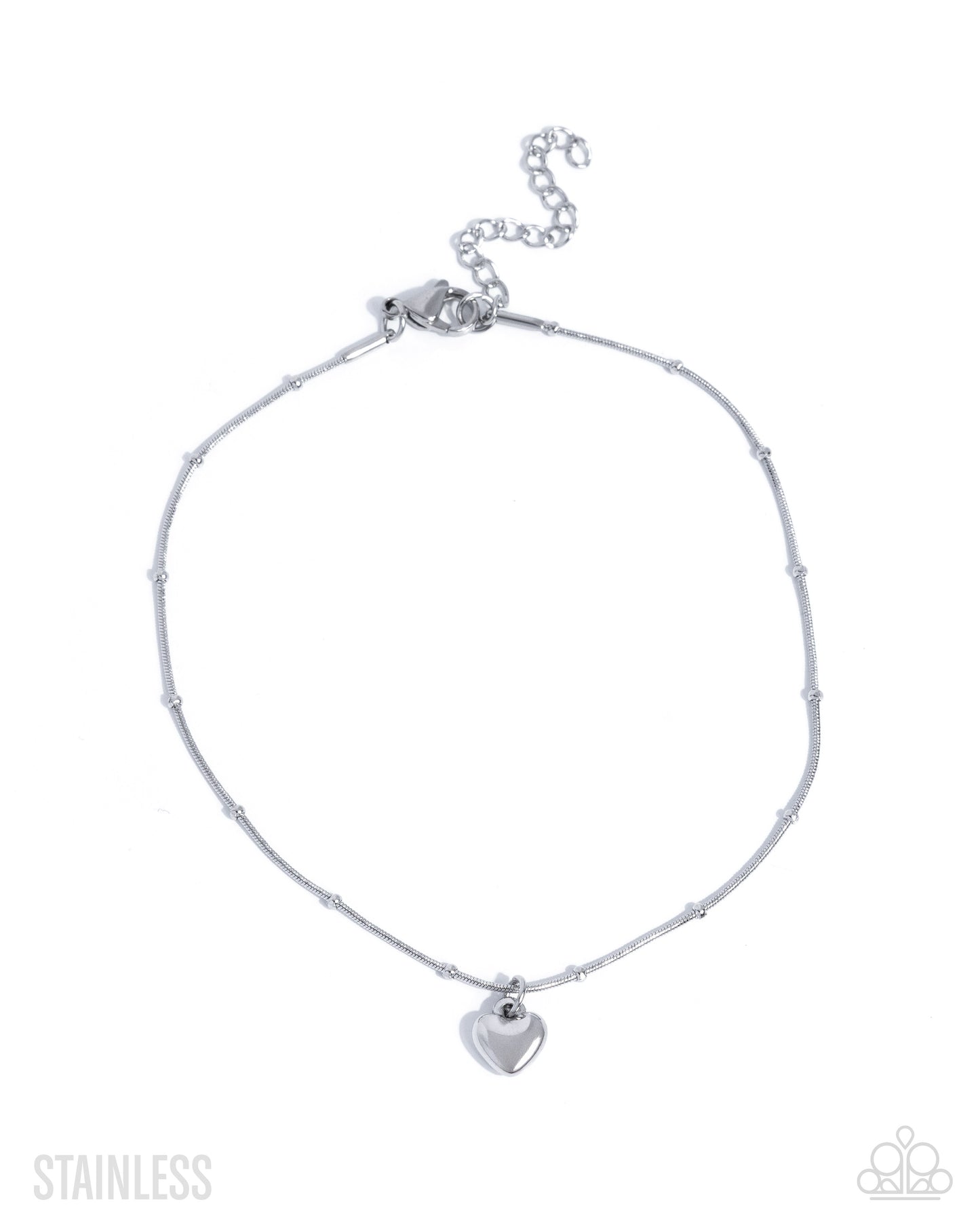 Unrequited Crush - Silver Heart Anklet