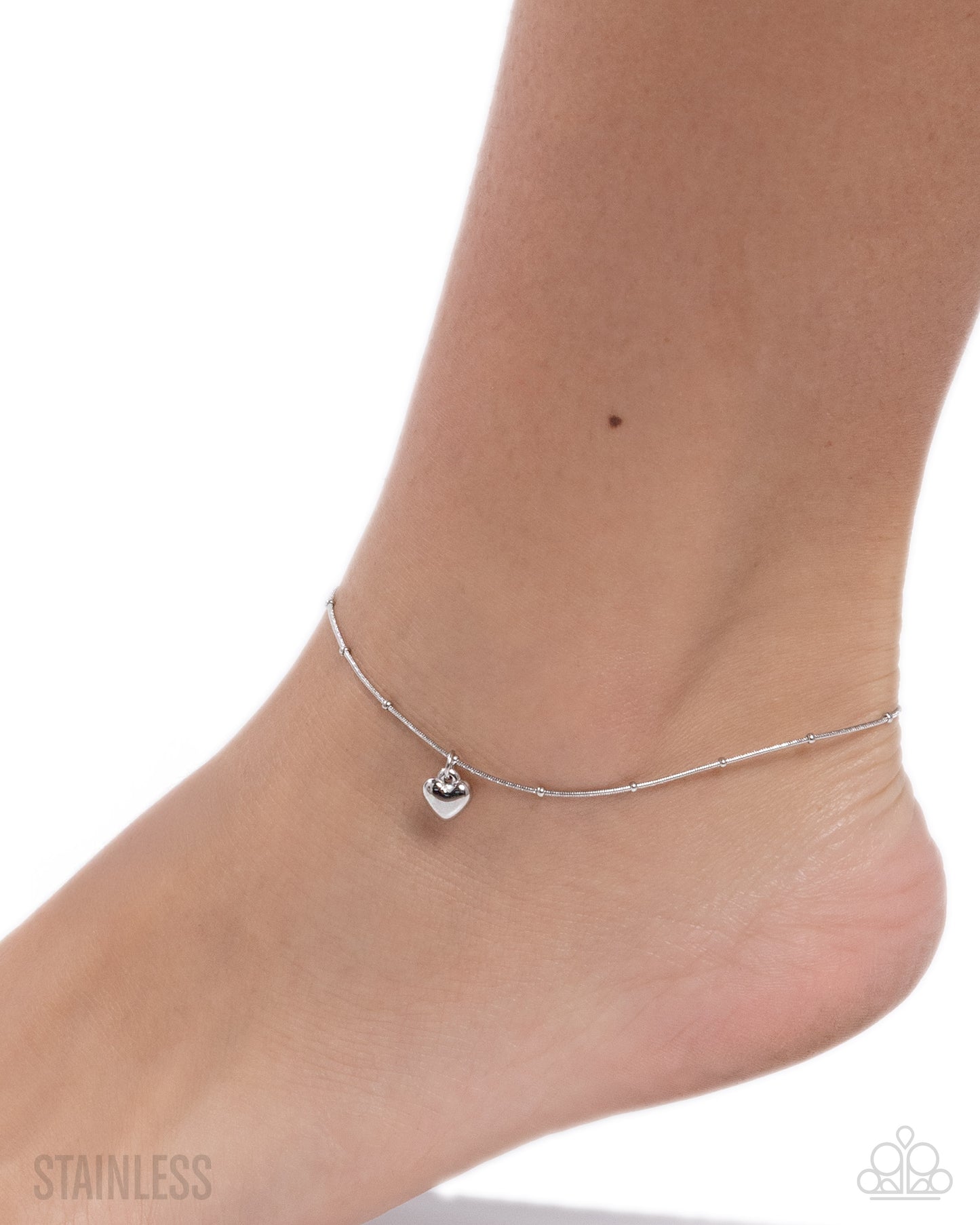 Unrequited Crush - Silver Heart Anklet