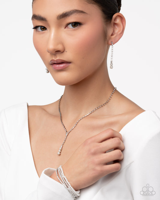 Wedding Ceremony - White Set - Necklace, Bracelet, & Upgraded Earrings