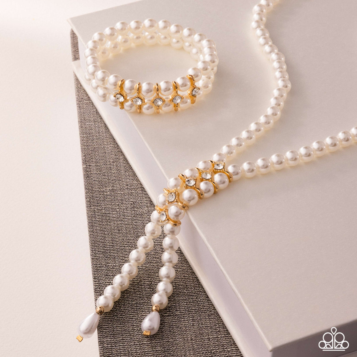 Paid in Pearls - Pearls w/Gold Necklace & Bracelet Set
