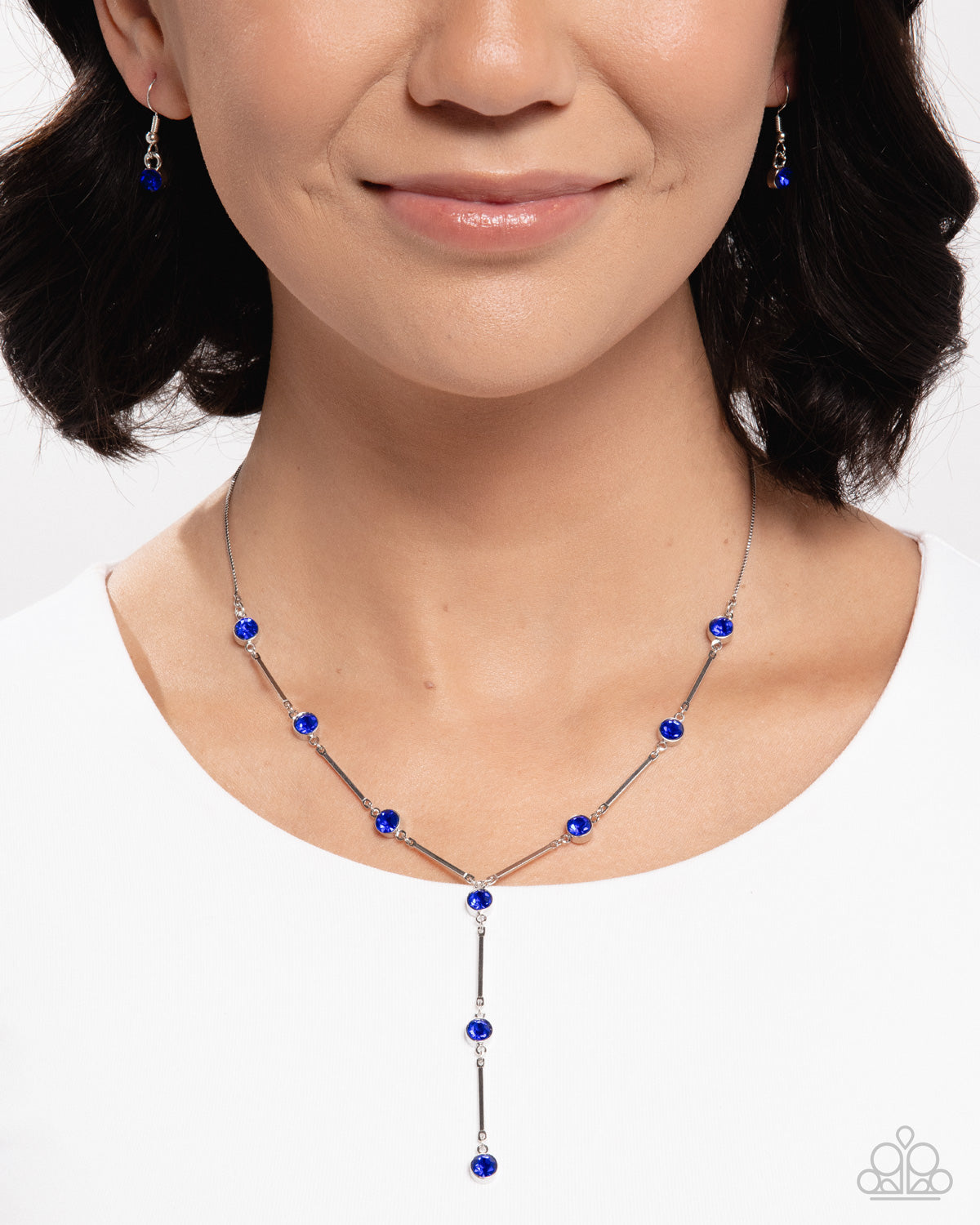 Corporate Climb - Silver w/Blue Necklace