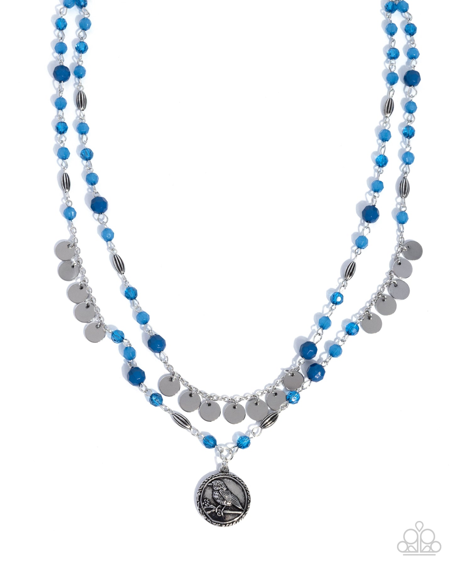 Singular Sparrow - Silver w/Blue Necklace