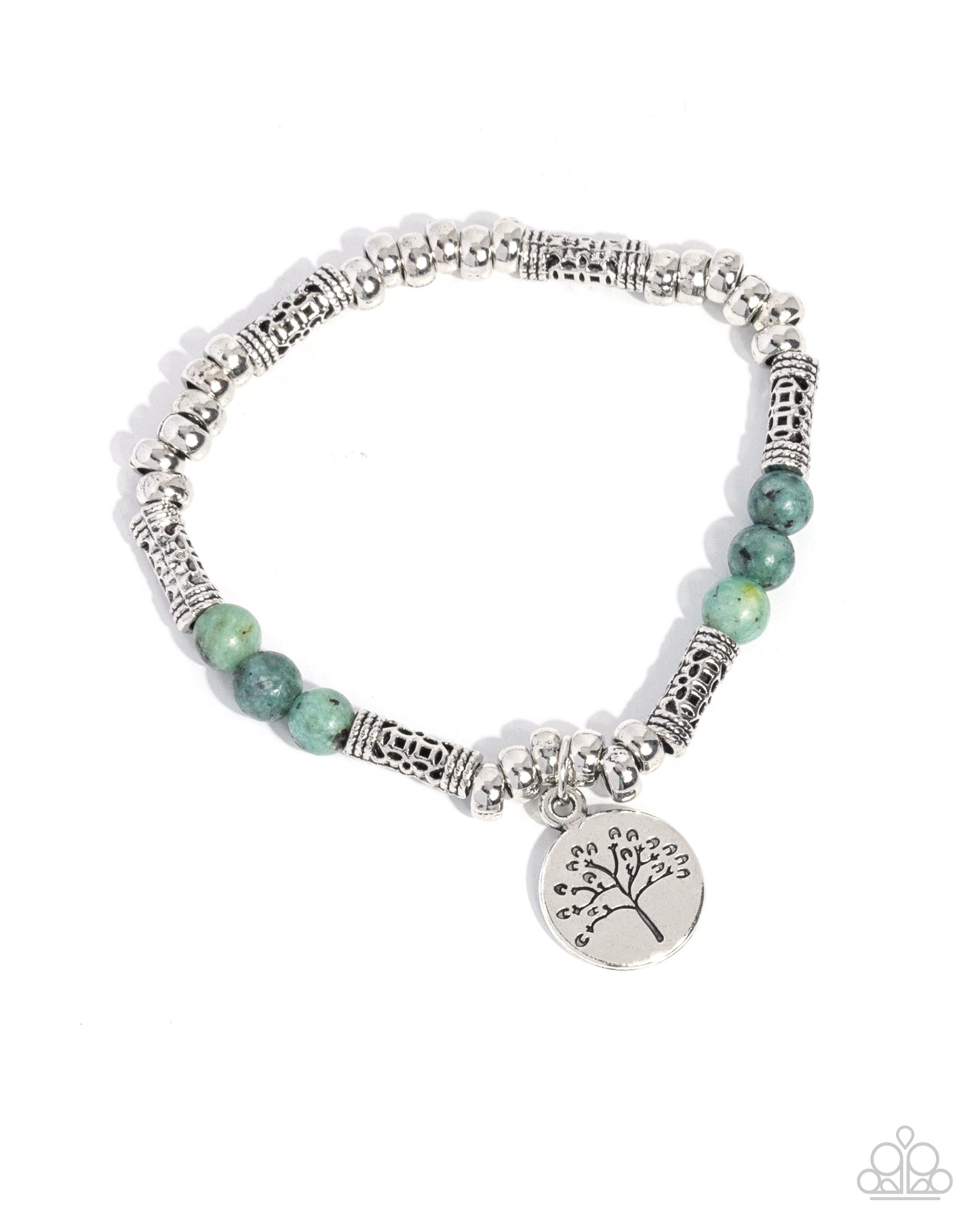 Tender Tree - Silver w/Green Bracelet