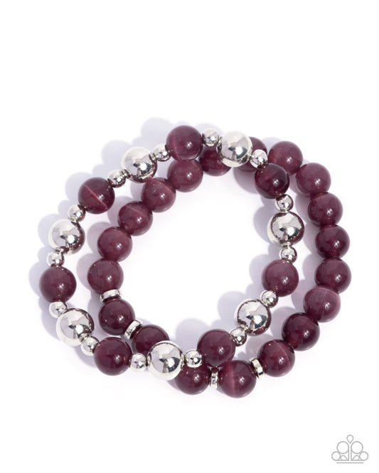 Fun-Loving Fantasy - Silver w/Purple Bracelet