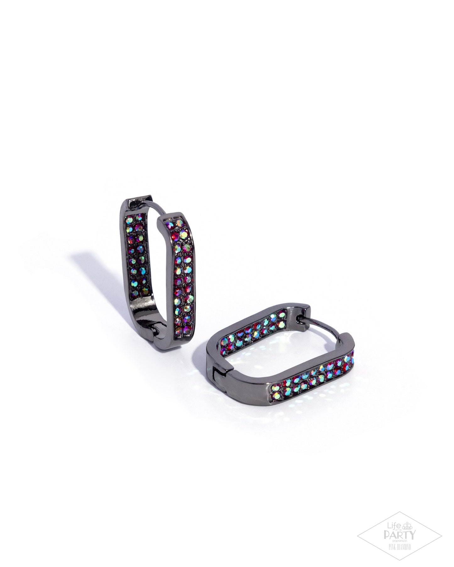Sinuous Silhouettes - Gunmetal w/Red Earrings