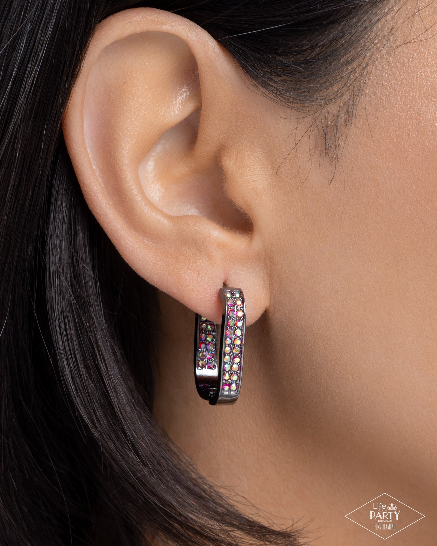 Sinuous Silhouettes - Gunmetal w/Red Earrings