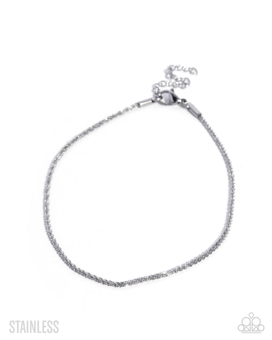 Sensational Strength - Silver Stainless Steel Anklet