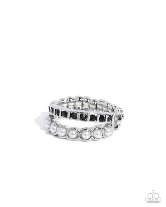 Office Party - Black w/ Pearls Ring