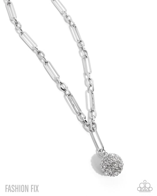 Independent Ideology - Silver w/White Rhinestones Necklace