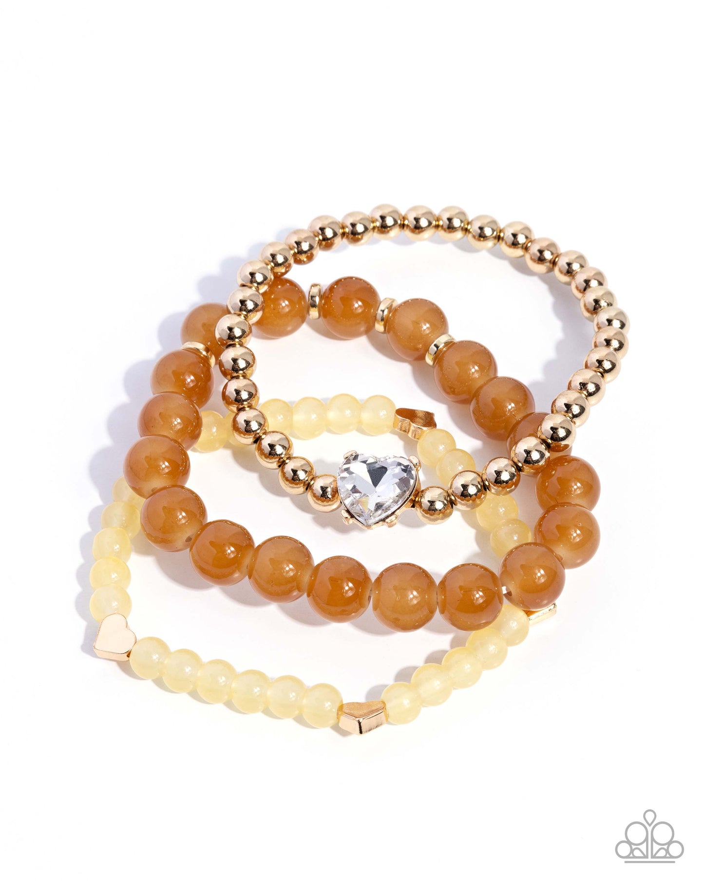 Imperial Impression - Yellow, Light Brown, & Gold w/Heart Bracelet
