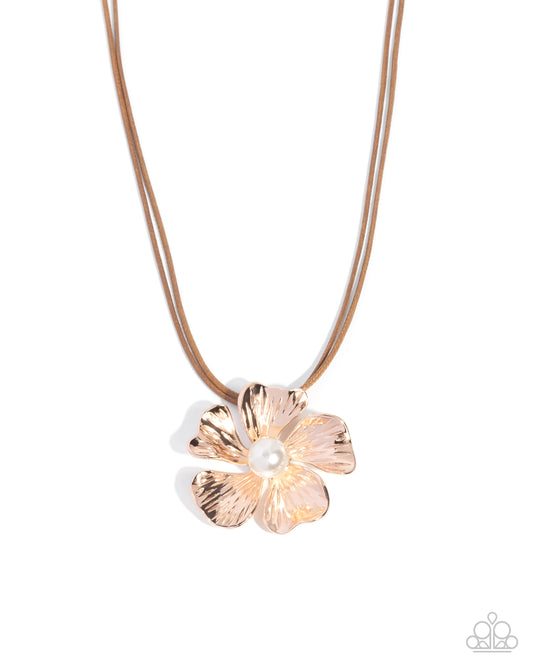 Brazen Bloom - Rose Gold Flower Necklace