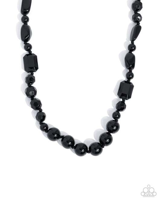 Socialite Shapes - Black Necklace
