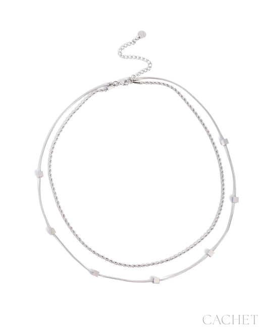 Cachet Line - Eloquence - Rhodium Silver Necklace