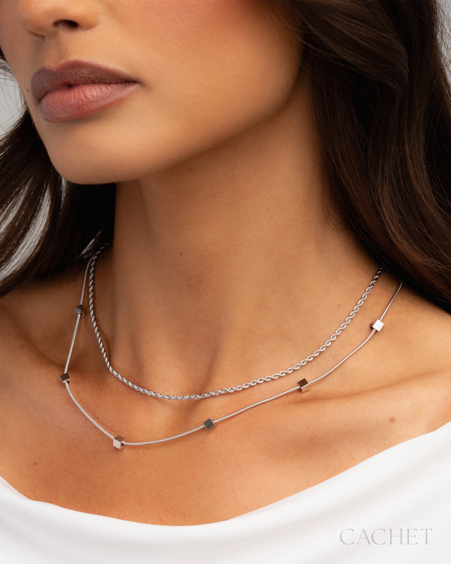 Cachet Line - Eloquence - Rhodium Silver Necklace