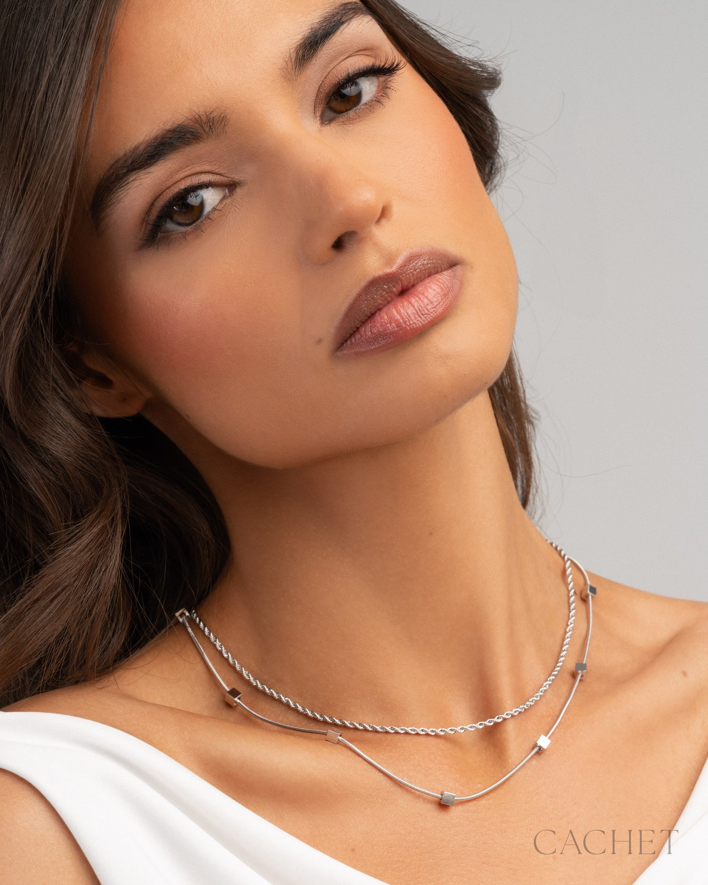 Cachet Line - Eloquence - Rhodium Silver Necklace