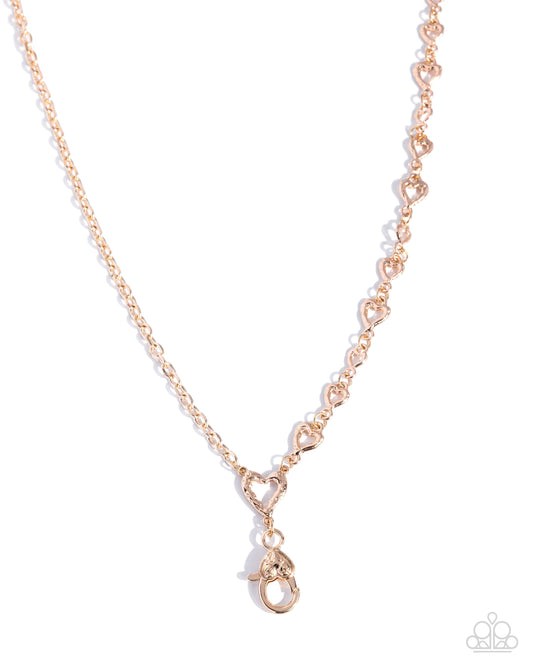 Romantic Horoscope - Gold w/Hearts Necklace - Lanyard